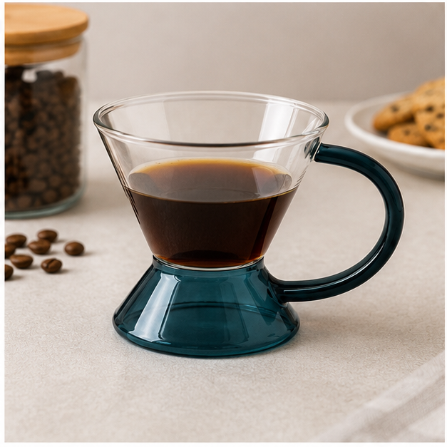 Green Glass Drinking Cup for Daily Use (YM601)