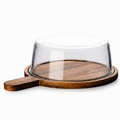 Round Cake Dome with Wooden Serving Base (YM2421)
