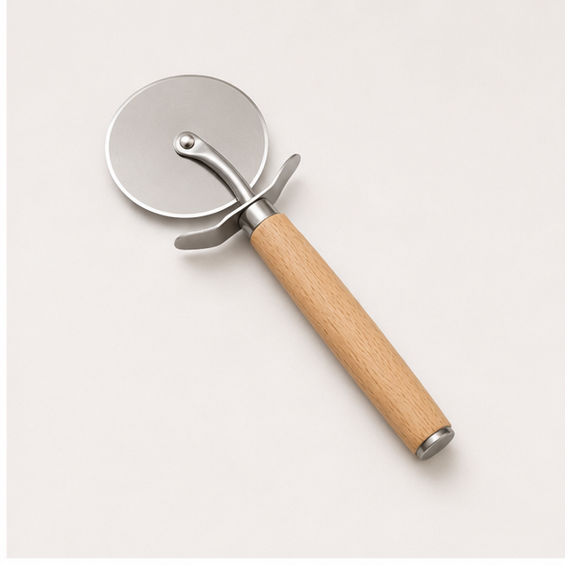 Stainless Steel Pizza Cutter with Wooden Handle (YM1636)