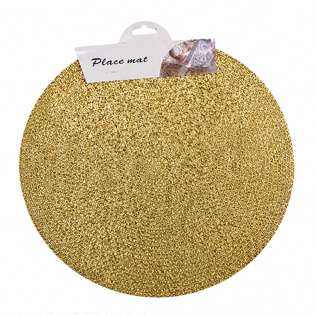 Gold Round Table Mat Set of 6 for Dining Table Styling (YM2659)