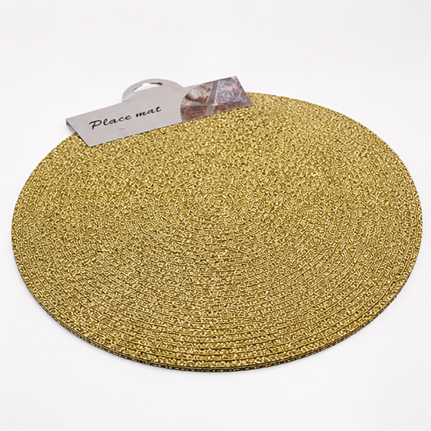 Gold Round Table Mat Set of 6 for Dining Table Styling (YM2659)