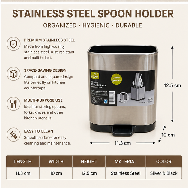 Stainless Steel Spoon Holder for Kitchen (YM115)