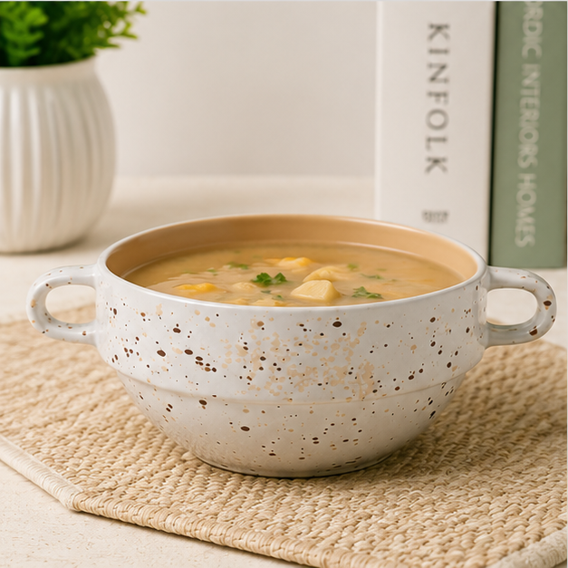 Mixed Design Ceramic Soup Mug for Drinkware Collection (YM2852)