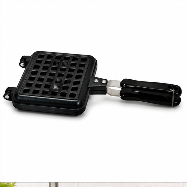 Black Square Waffle Baking Mold with Foldable Handle (YM2023)