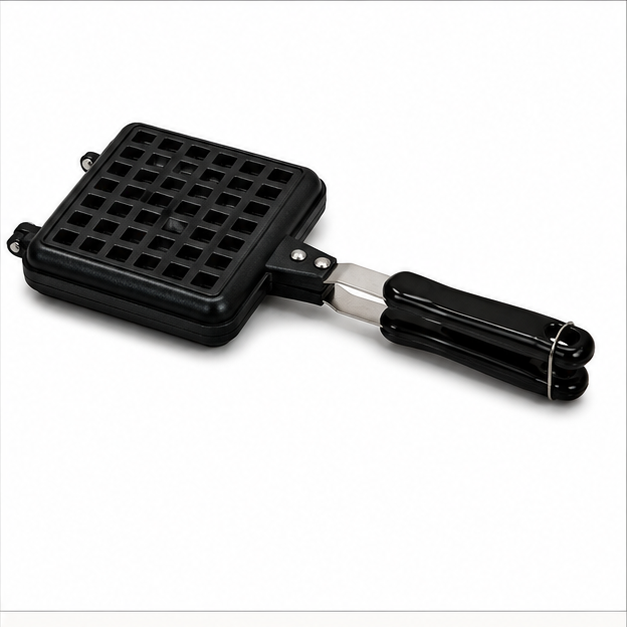 Black Square Waffle Baking Mold with Foldable Handle (YM2023)