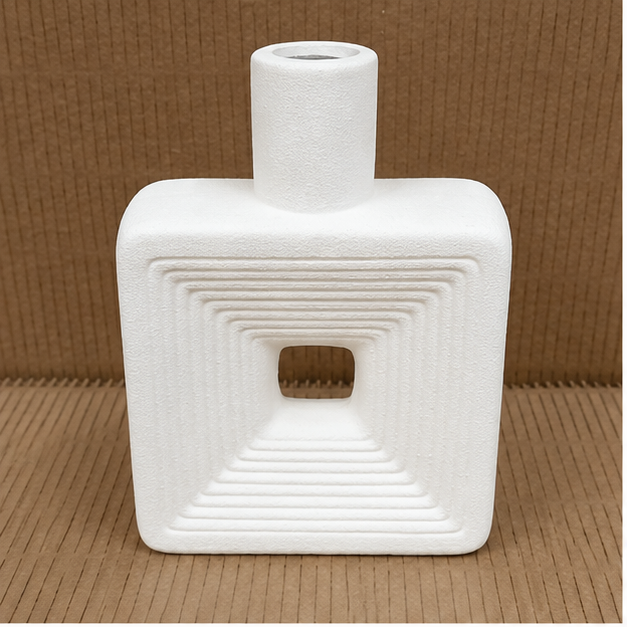 White Geometric Flower Vase for Home Décor (YM2331)