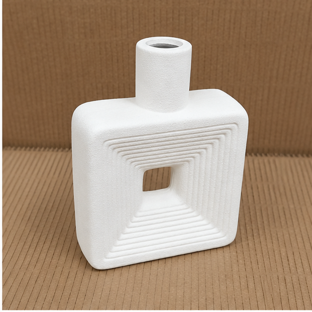 White Geometric Flower Vase for Home Décor (YM2331)