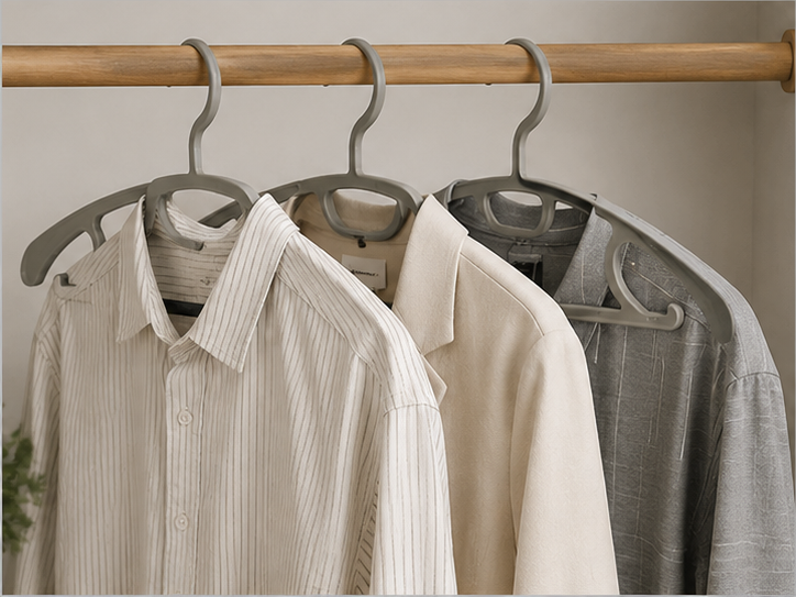 Grey Plastic Clothes Hanger for Wardrobe Use (YM412)