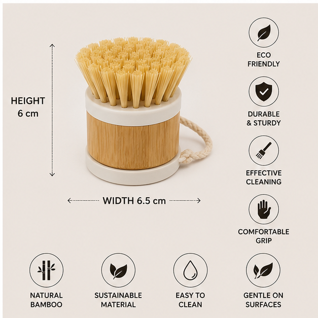 White Bathroom Cleaning Brush for Tiles, Sinks, Corners & Daily Cleaning Use (YM570)