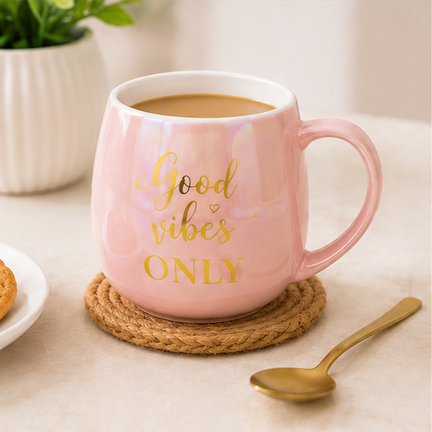Pink Ceramic Tea Coffee Mug for Drinkware Collection (YM2840)