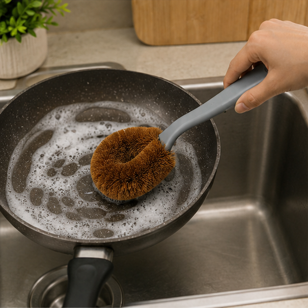 Flexible Long Handle Toilet Cleaning Brush for Bathroom Use (YM573)