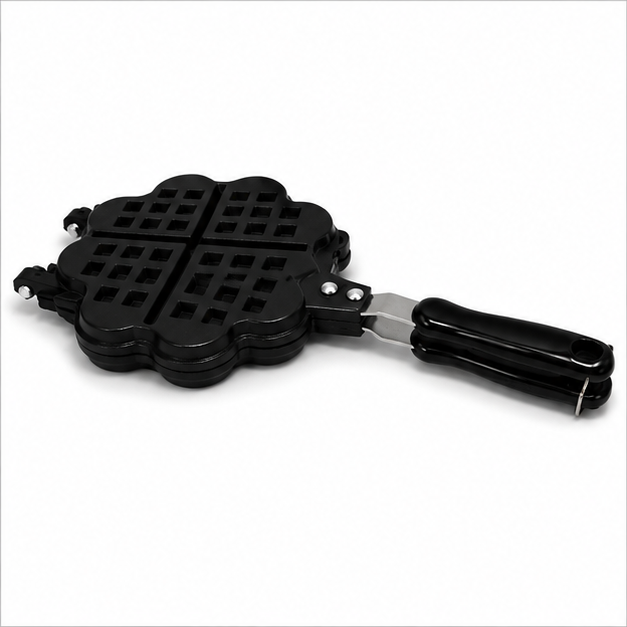 Black Waffle Baking Mold with Foldable Handle (YM2021)