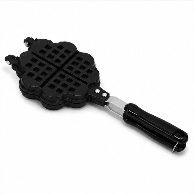 Black Waffle Baking Mold with Foldable Handle (YM2021)