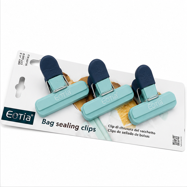 Blue Bag Sealing Clips Set of 3 for Kitchen (YM2030)