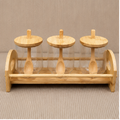 Trio Glass Spice Rack Set with Wooden Stand (YM2407)