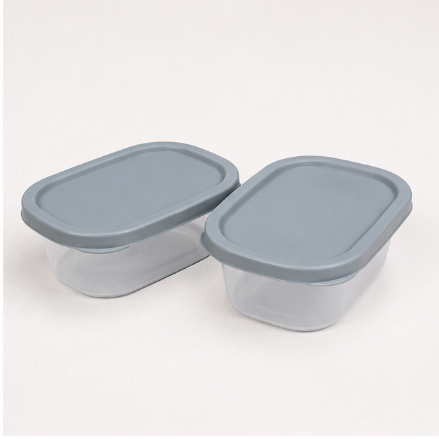 Grey Plastic Food Container Set of 2 (YM317)