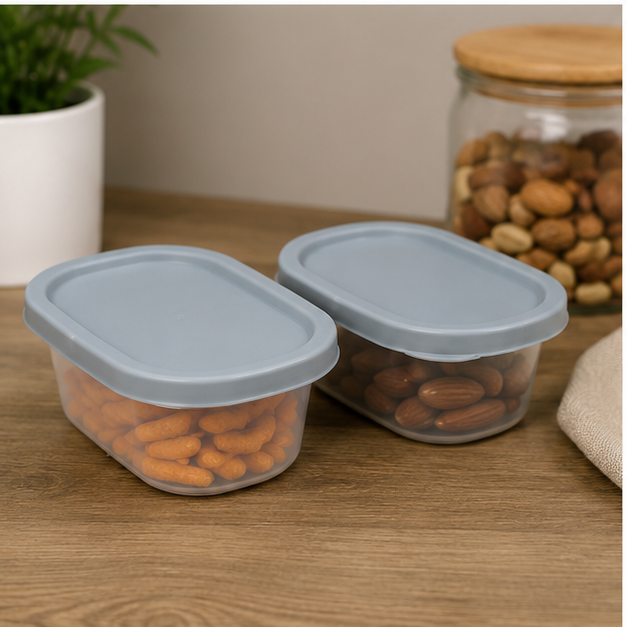 Grey Plastic Food Container Set of 2 (YM317)