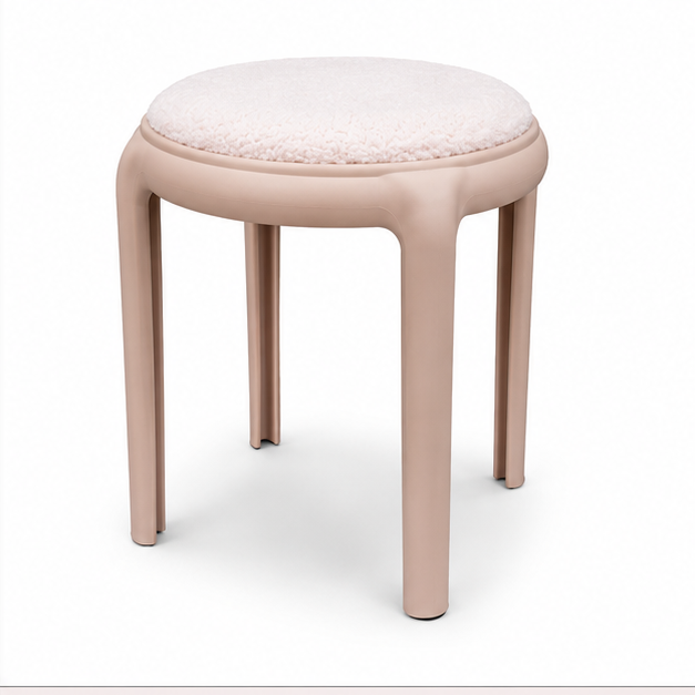Pink Cushioned Round Stool for Home Seating (YM2183)