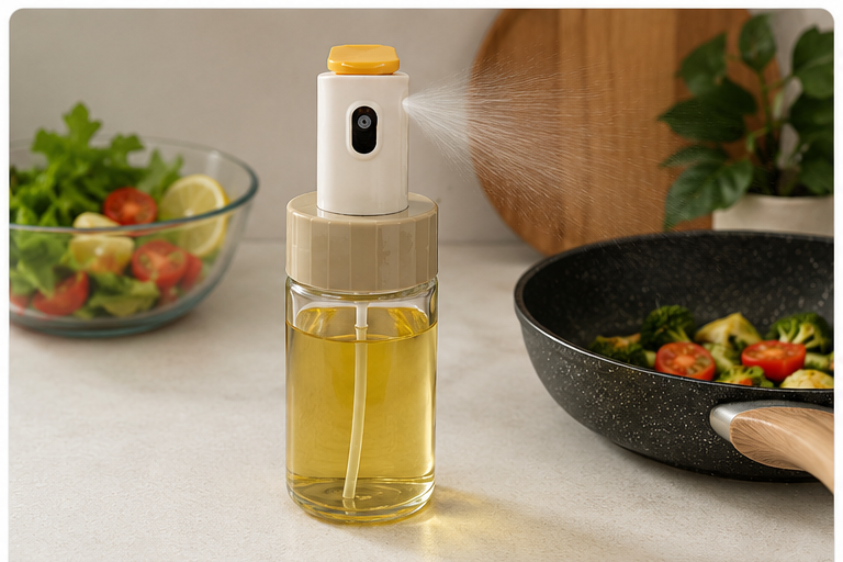 Transparent Glass Oil Spray Bottle 250ml (YM2212)