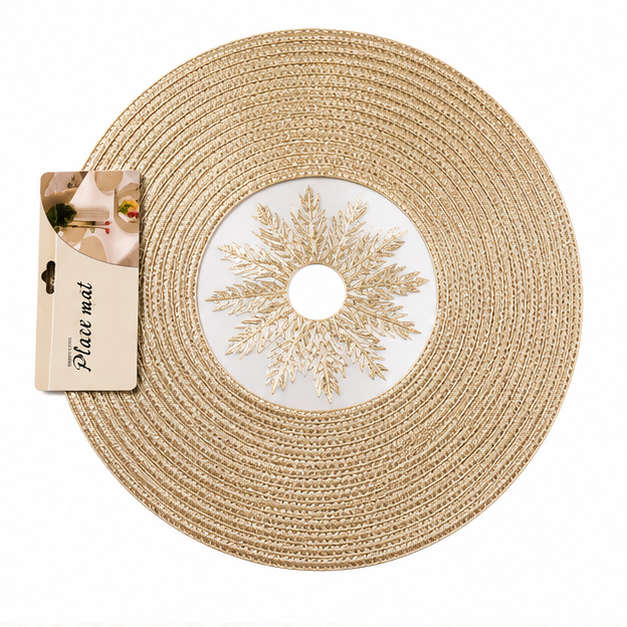 Gold Round Table Mat Set of 6 for Dining Table Styling (YM2662)