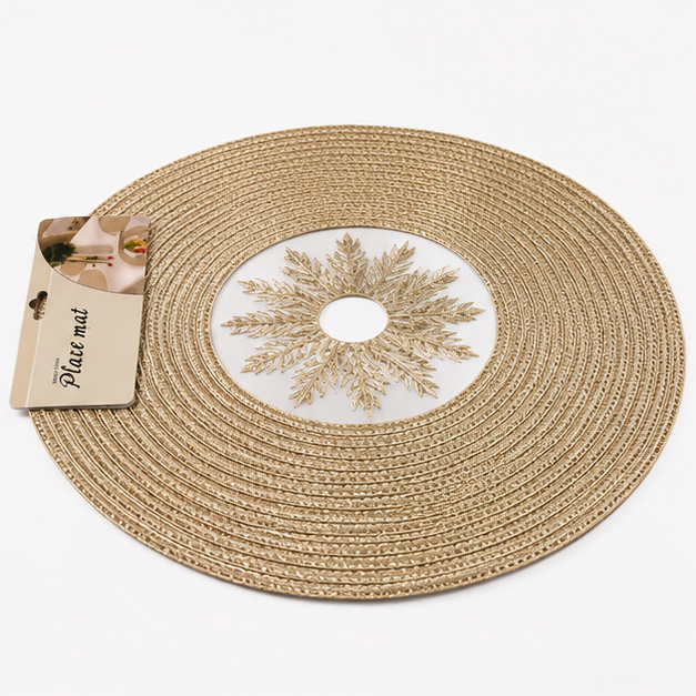 Gold Round Table Mat Set of 6 for Dining Table Styling (YM2662)