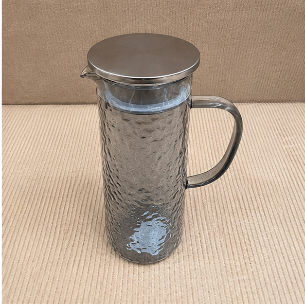 Black Textured Glass Jug with Lid (YM163)
