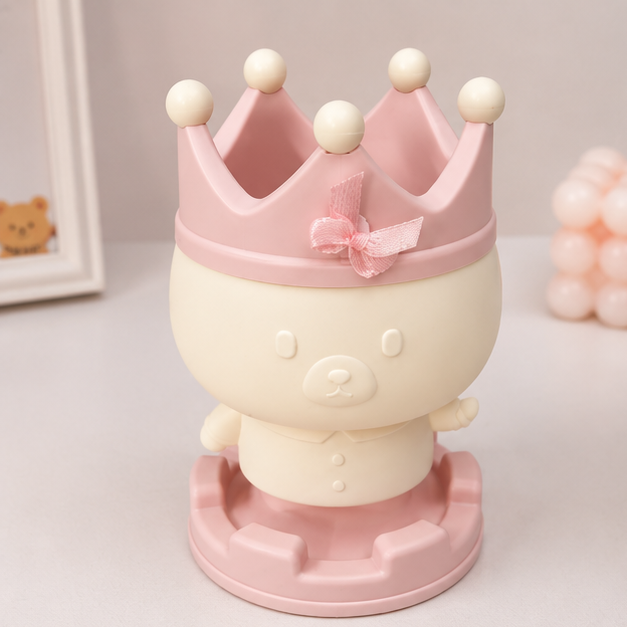 Pink Crown Theme Pen Holder for Desk Organisation (YM814)