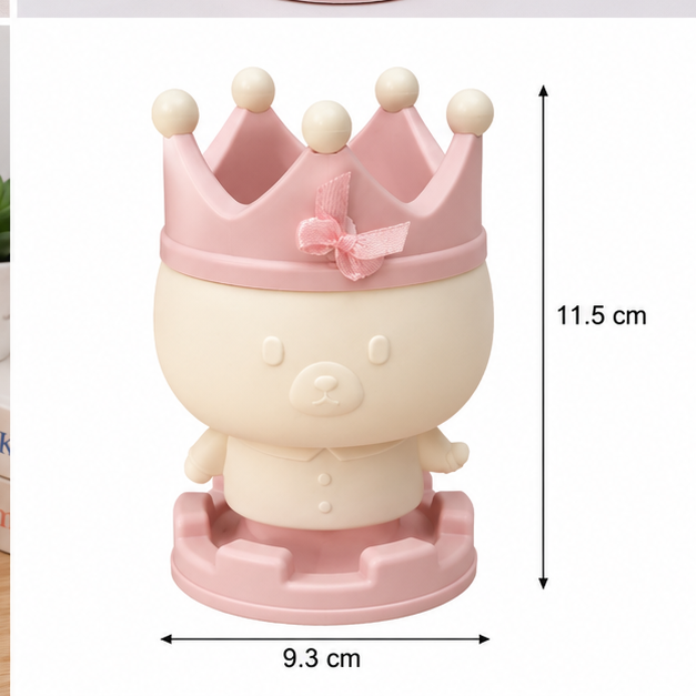 Pink Crown Theme Pen Holder for Desk Organisation (YM814)