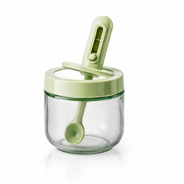 Green Seasoning Jar for Kitchen Storage (YM1260)