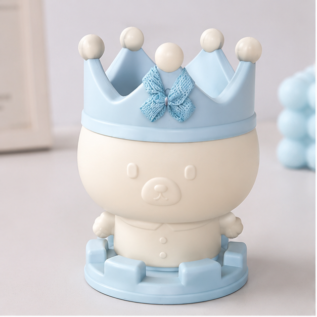 Blue Crown Theme Pen Holder for Desk Organisation (YM814)