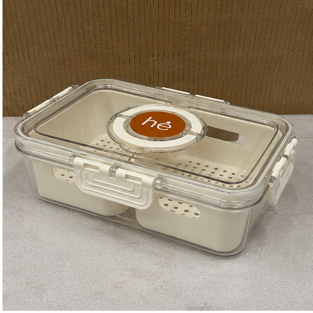 Cream Food Storage Box with Locking Lid (YM1845)
