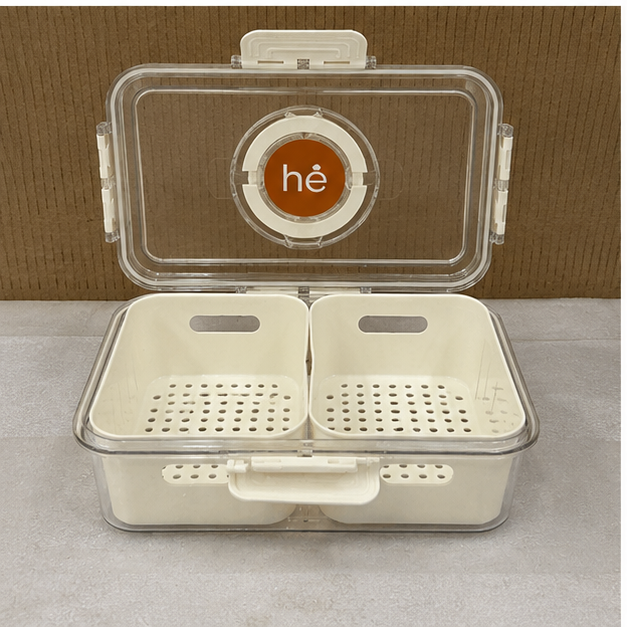 Cream Food Storage Box with Locking Lid (YM1845)