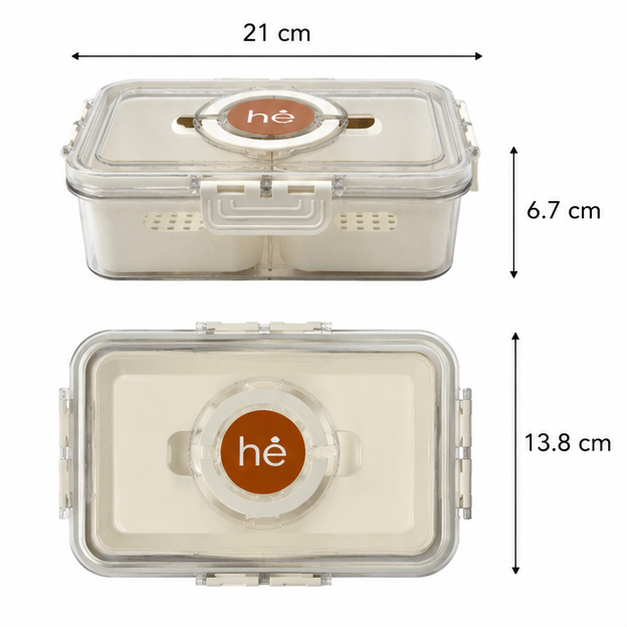 Cream Food Storage Box with Locking Lid (YM1845)