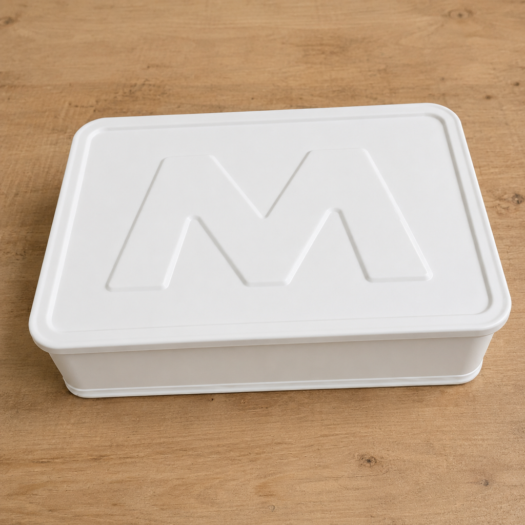 White Rectangular Plastic Storage Box with Lid(YM485)