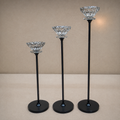 Crystal Glass Candle Holder Stand Set(YM2287)
