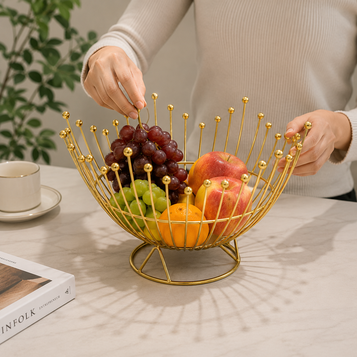 Decorative Ceramic Fruit Basket Bowl(YM1012)