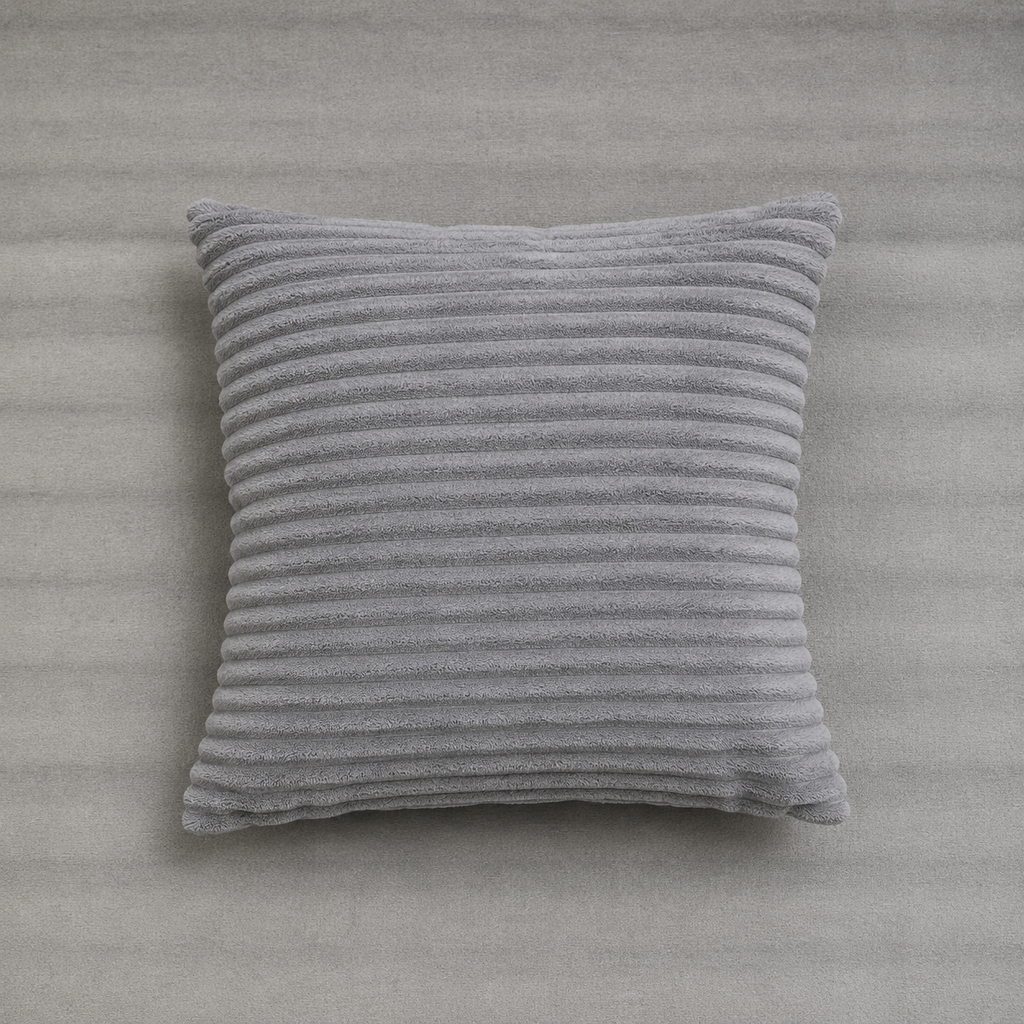 Grey Ribbed Decorative Cushion(YM1864)
