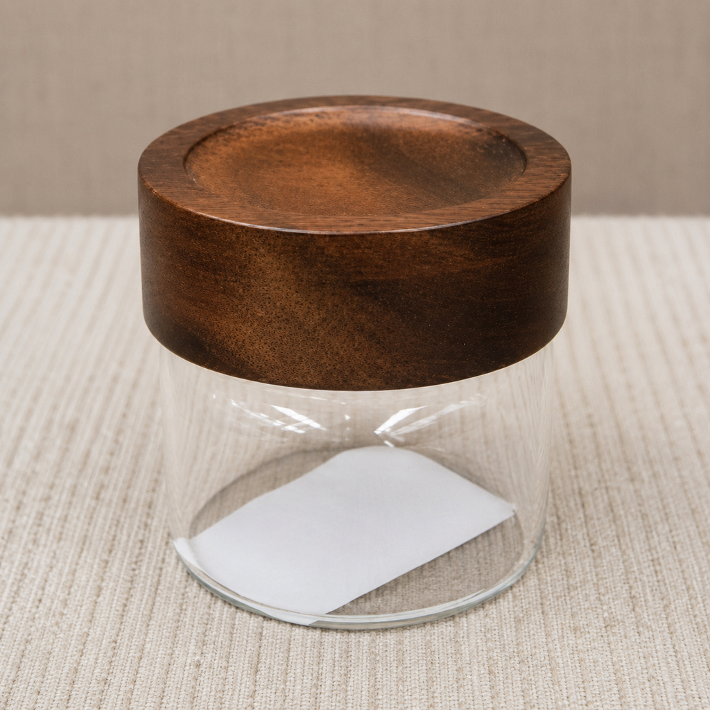 Glass Storage Jar with Wooden Lid(YM1706)