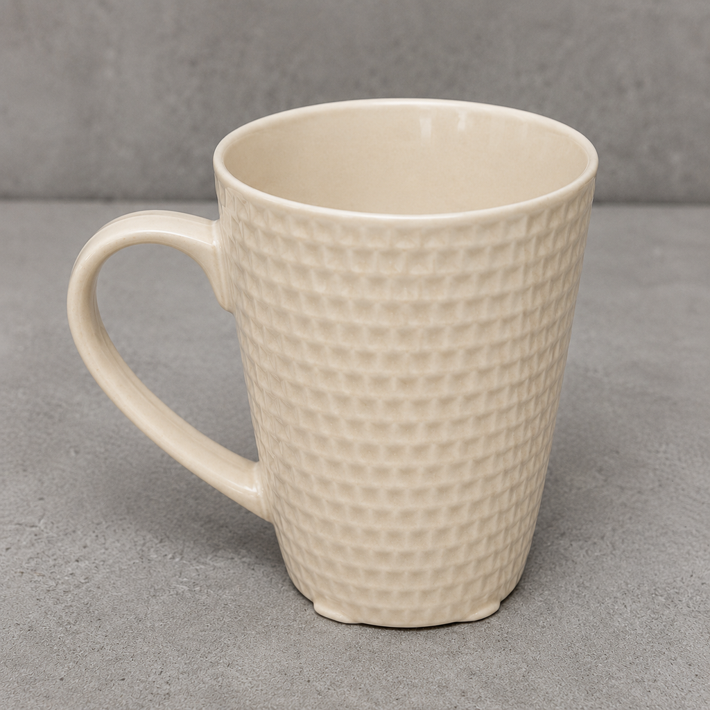 Textured Cream Ceramic Coffee Mug(YM781)