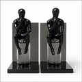 Modern Thinker Bookends Abstract Sculpture 2-Piece Set Black (YM2267)