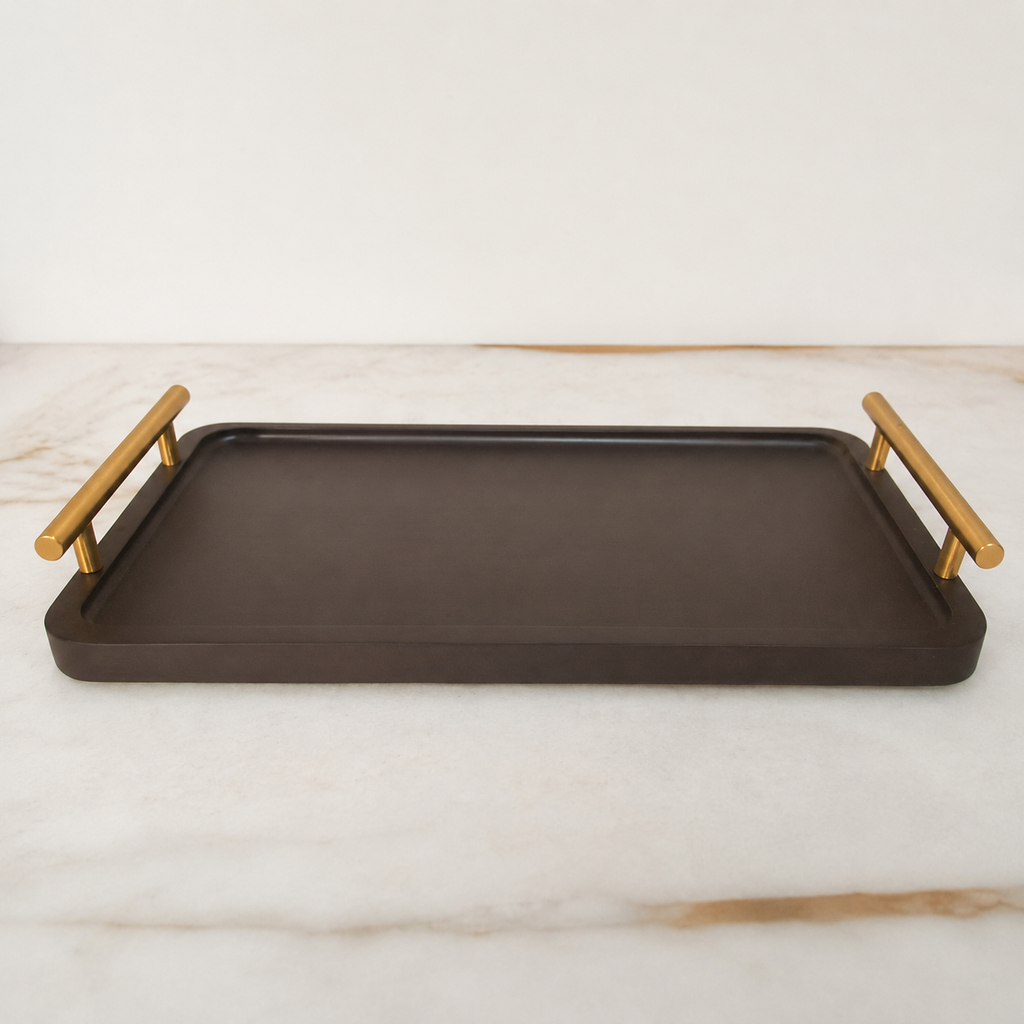 Wooden Serving Tray with Side Handles(YM2381)