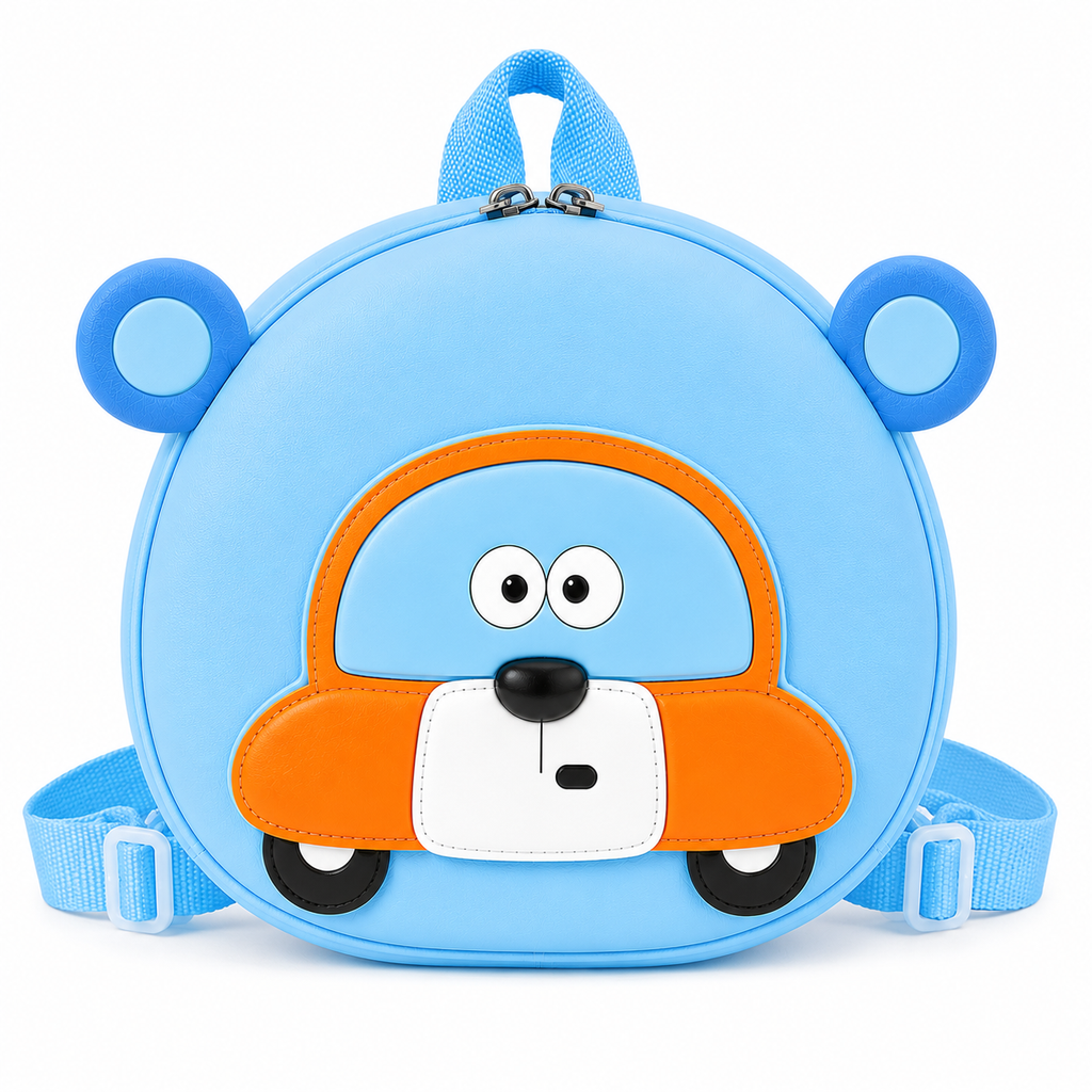 Cute Sky Blue Cartoon Bear Car Kids Mini Backpack(YM1173)