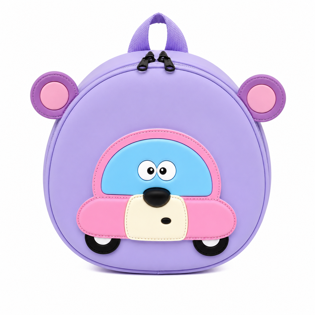 Cute Purple Cartoon Bear Car Kids Mini Backpack(YM1173)