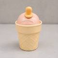 Ice Cream Shape Ceramic Mug with Pink Lid (YM453)