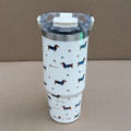 Insulated Tumbler with Ribbon Design - Cream (YM2202)