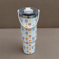 Insulated Tumbler with Cream and Ribbon Design (YM2202)