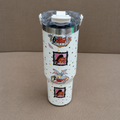 Insulated Tumbler with Cream & Ribbon Design (YM2202)