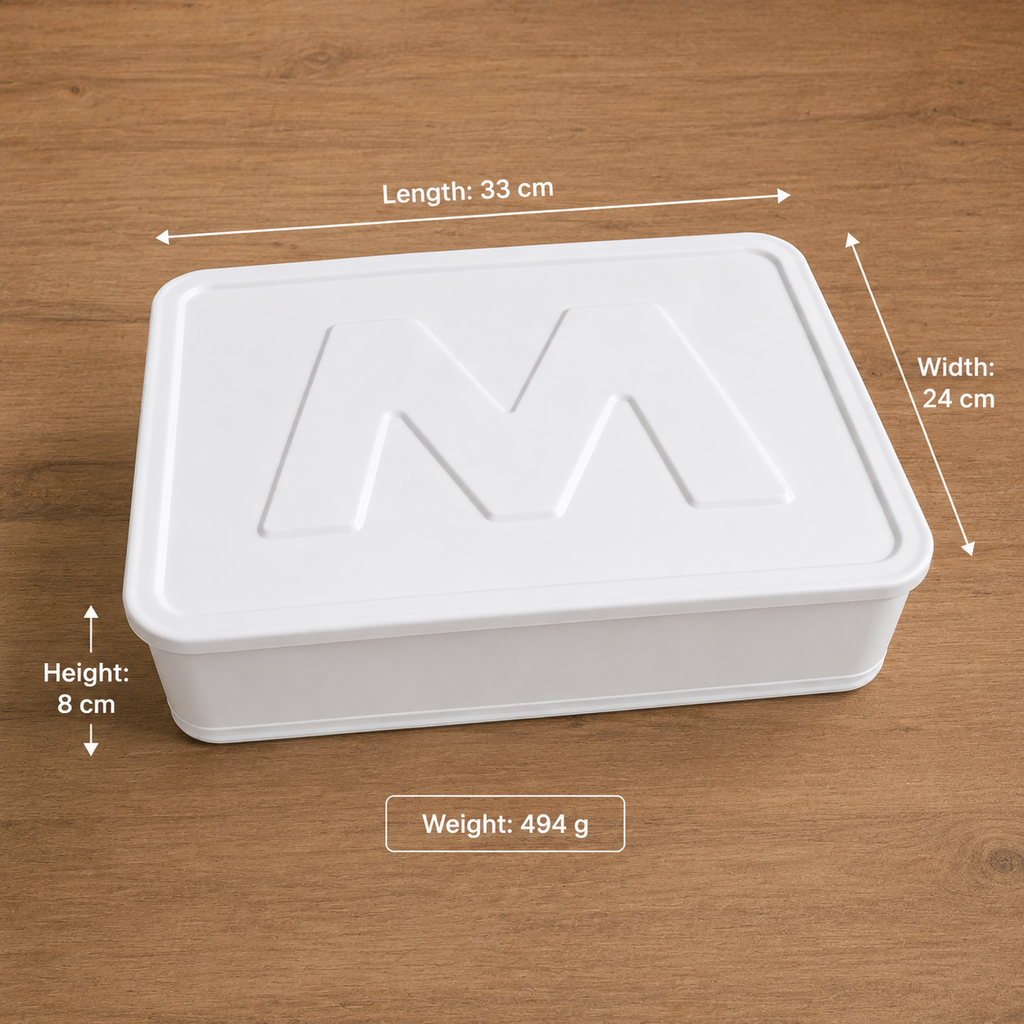 White Rectangular Plastic Storage Box with Lid(YM485)