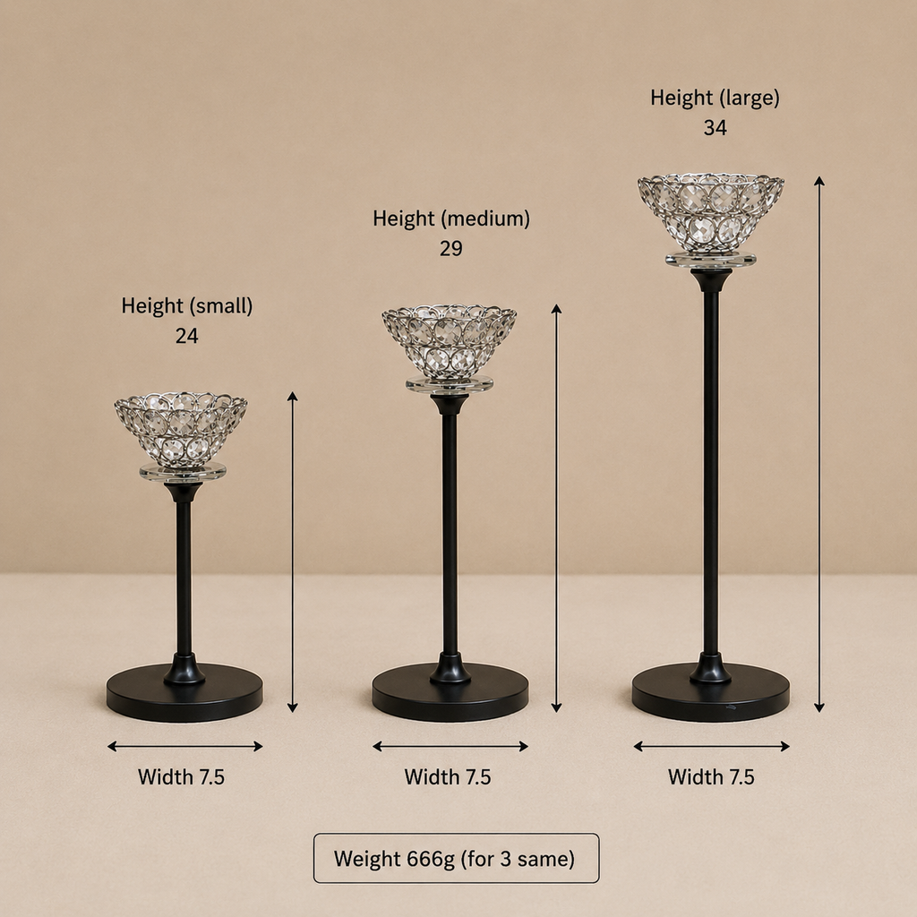 Crystal Glass Candle Holder Stand Set(YM2287)