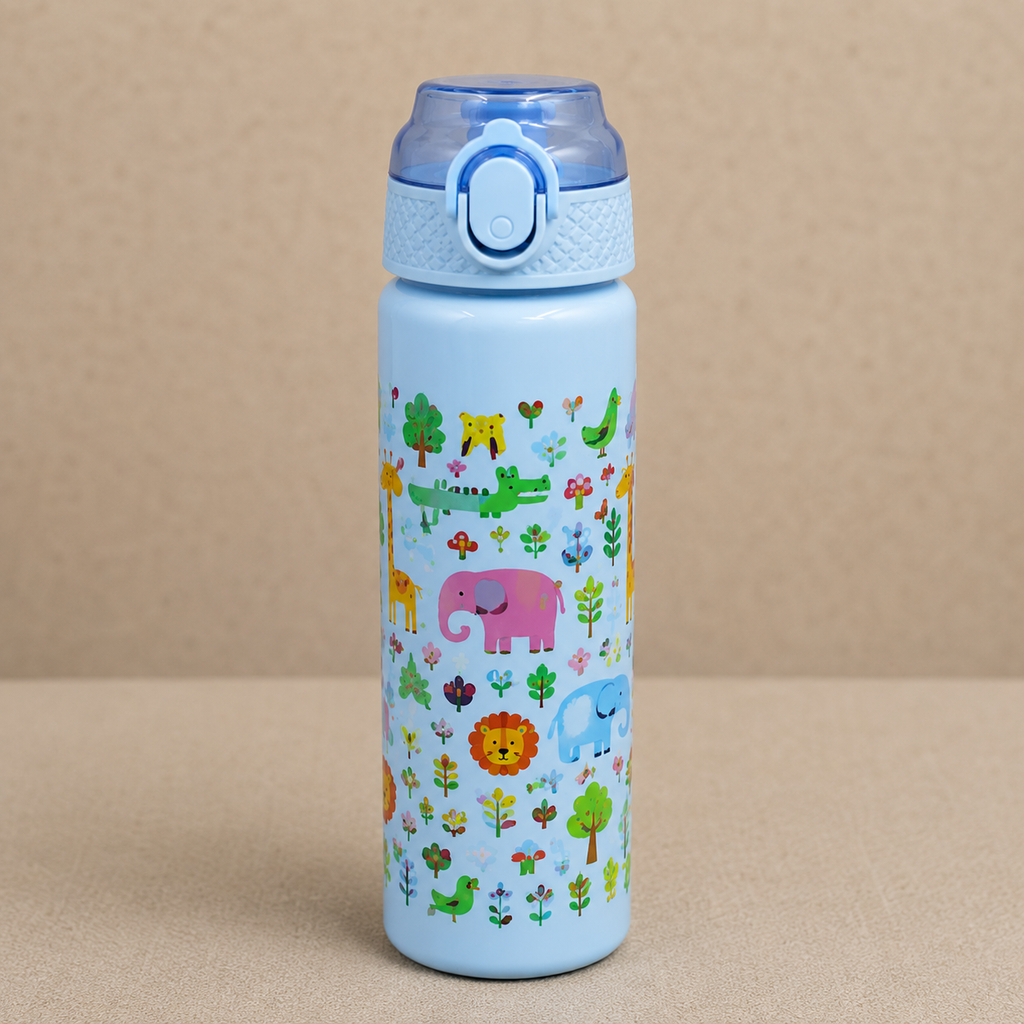 Kids Lightweight Sports Water Bottle with Flip Lid - Blue (YM633)